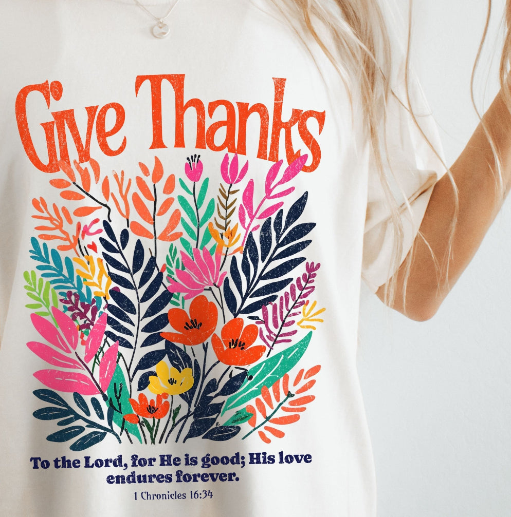 Give Thanks Floral Shirt