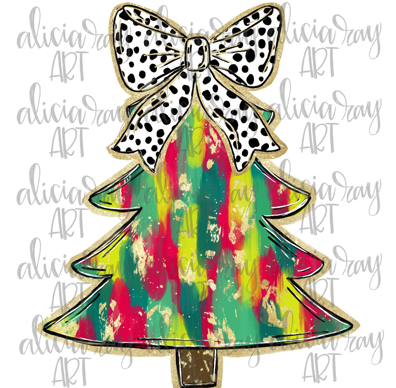 Brush Stroke Christmas Tree Top