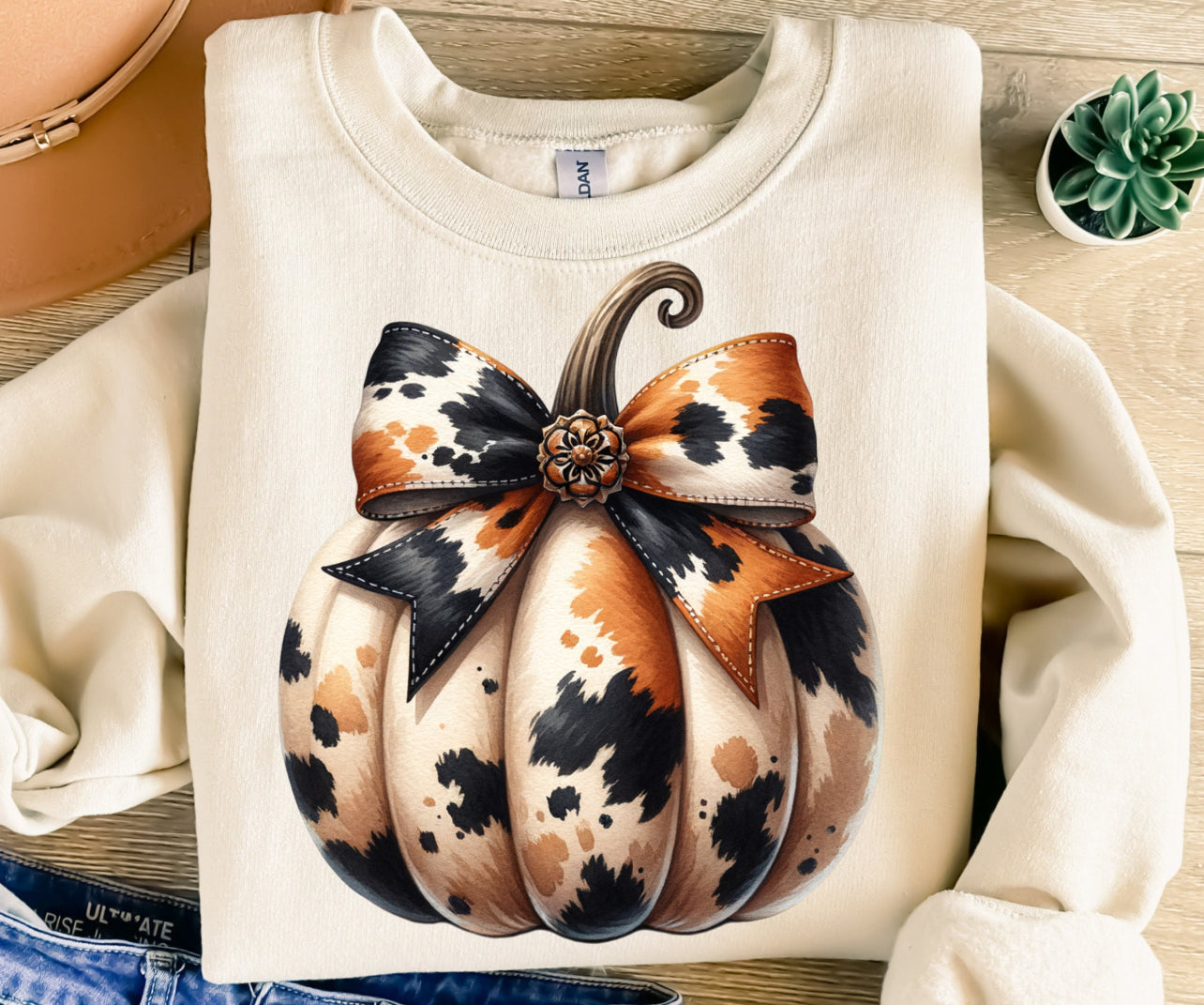 Cow Print Pumpkin Shirt