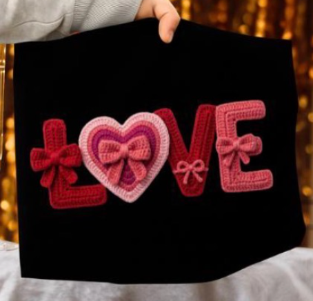 Faux Yarn Love with Bows & Hearts Top