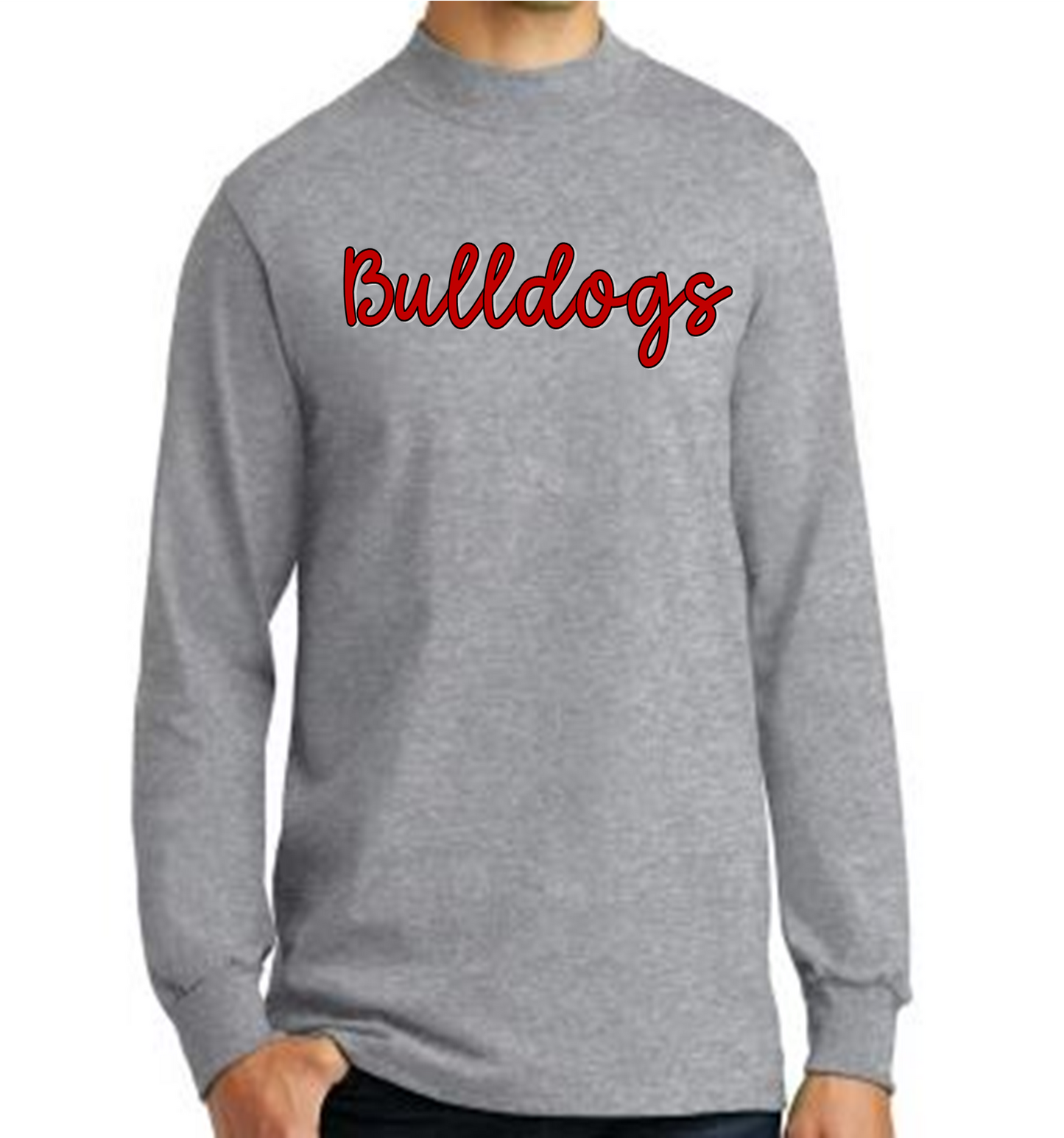 Team Lightweight Mock Neck | Bulldogs Red & Black