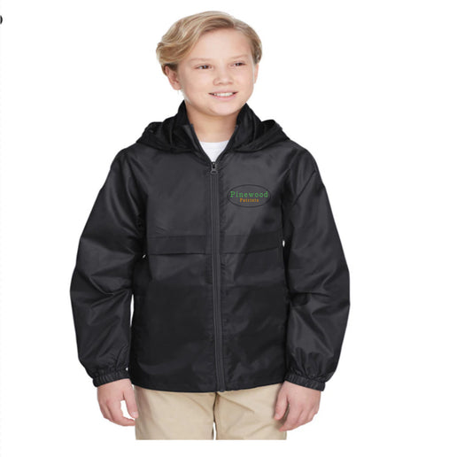 Youth Full Zip Rain Jacket | Gray
