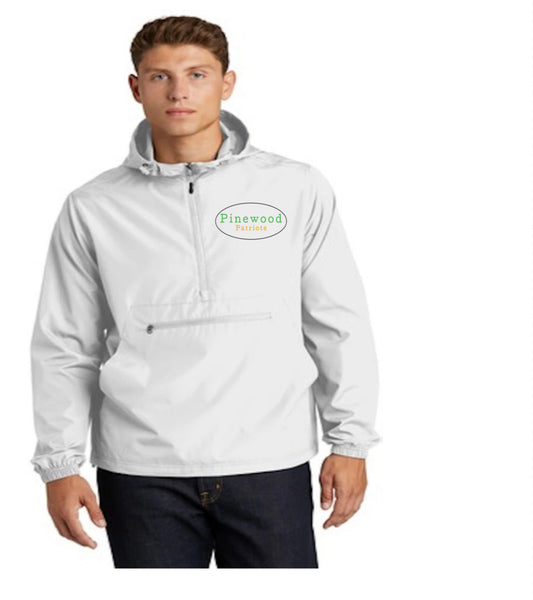 Quarter Zip Rain Jacket | Light Gray