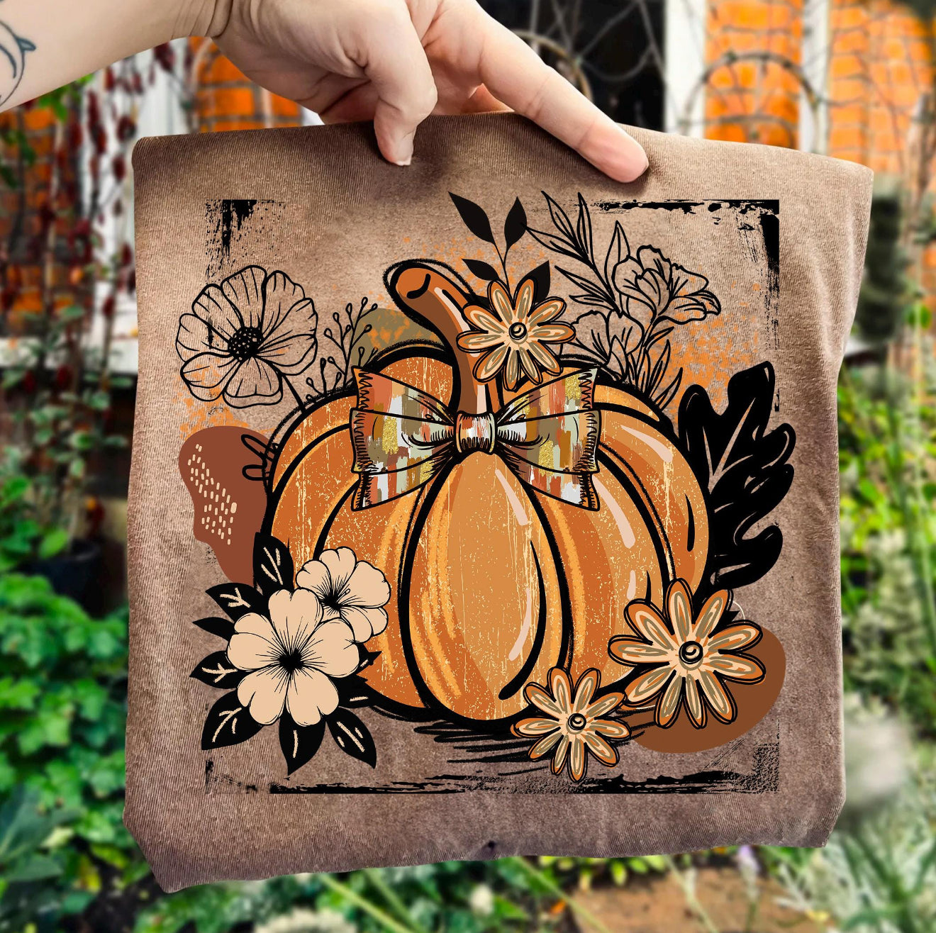 Fall Florals & Pumpkin Top