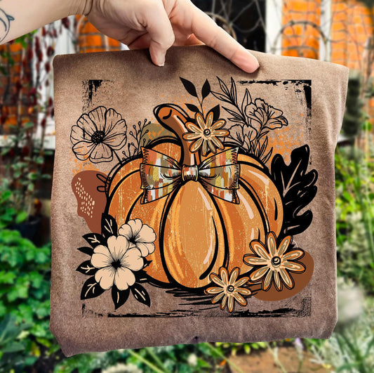 Fall Florals & Pumpkin Top