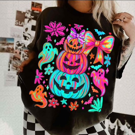 Neon Pumpkin & Ghost Top