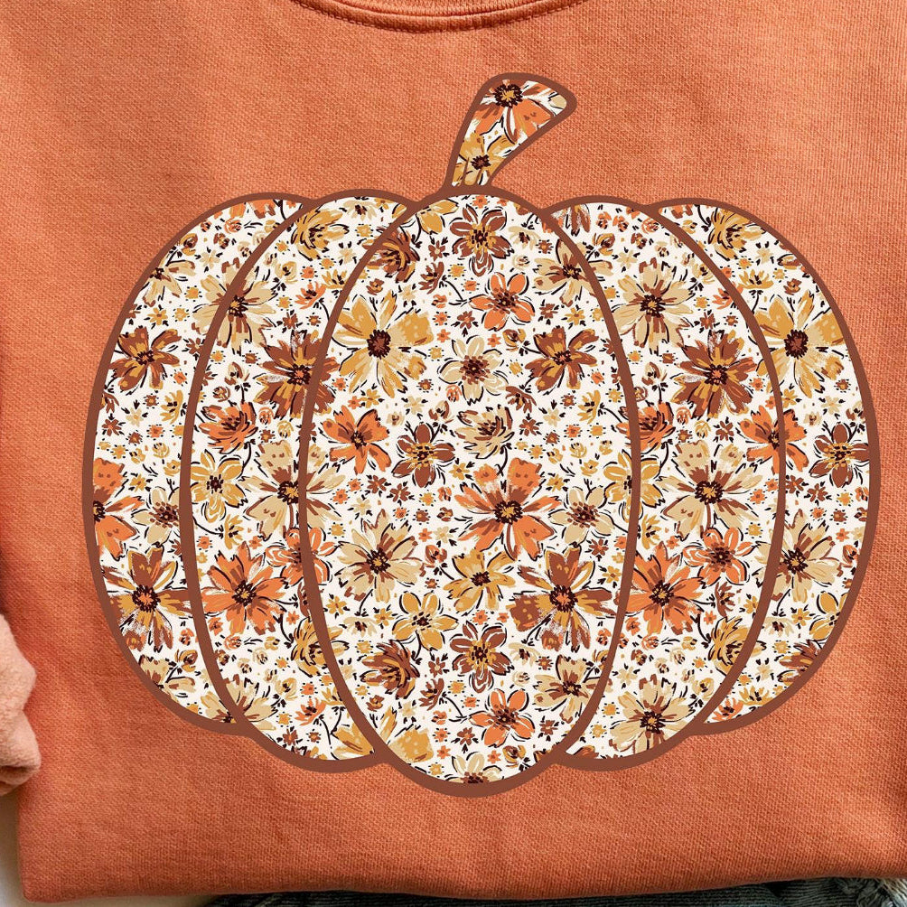Fall Floral Pumpkin Top