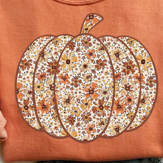 Fall Floral Pumpkin Top
