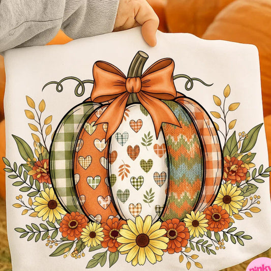 Fall Pumpkin & Florals Top