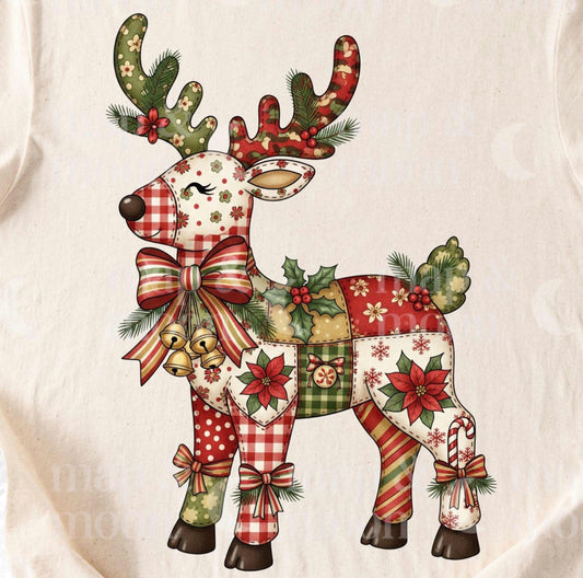 Patch Reindeer Top