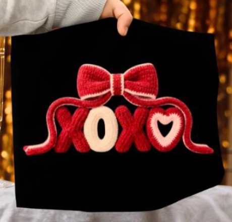 Faux Yarn Bow XOXO Top