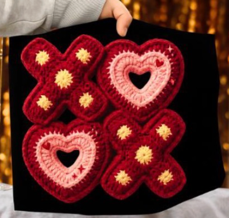 Faux Yarn Granny Square XOXO Top