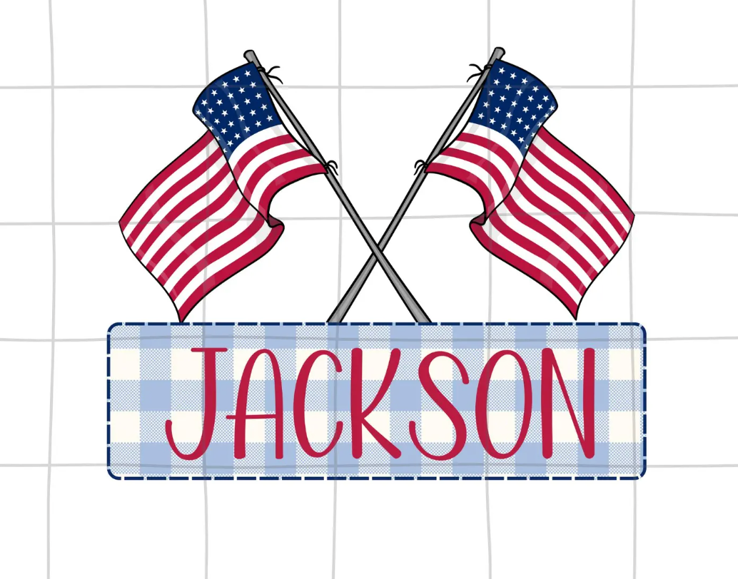 Boys American Flag Name Shirt