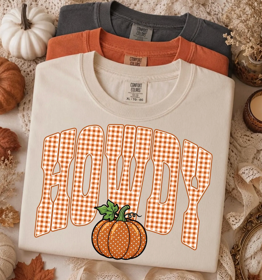 Gingham Howdy Pumpkin Shirt