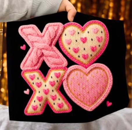 Faux Yarn Heart XOXO Top