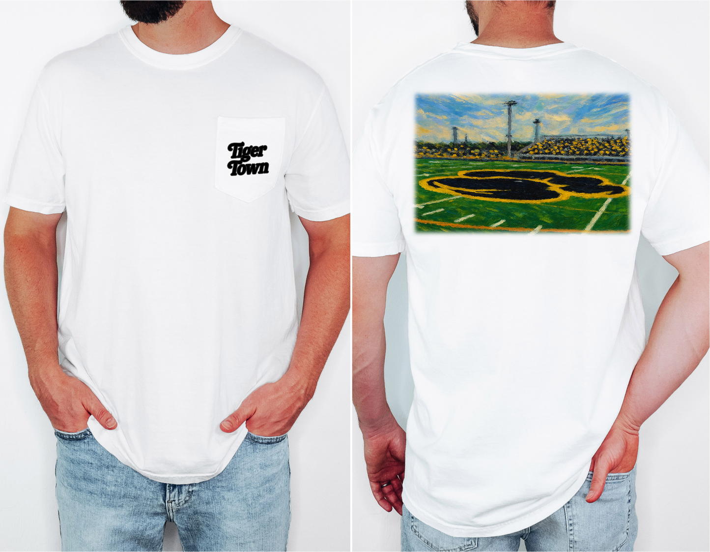 Football Stadium Pocket T-Shirt | Claxton - Tiger Town