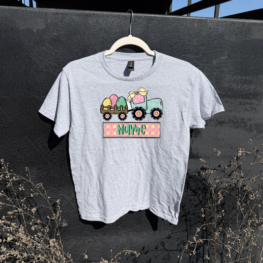 Girl's Easter Tractor Shirt